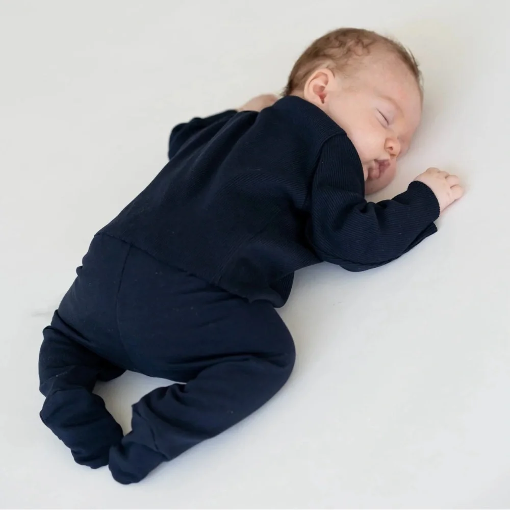 Navy Blue Footed Pants